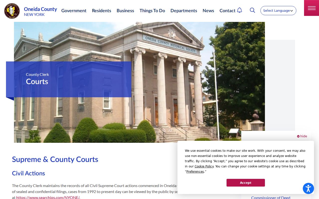 Utica resident lookup through Oneida County court records